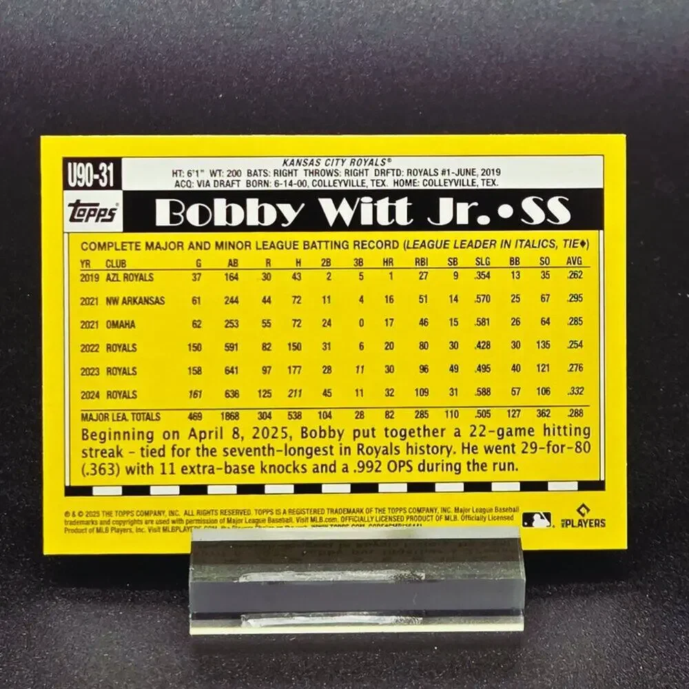 Bobby Witt Jr. Topps 35th Crusade Green 188/249 Kansas City Royals Star